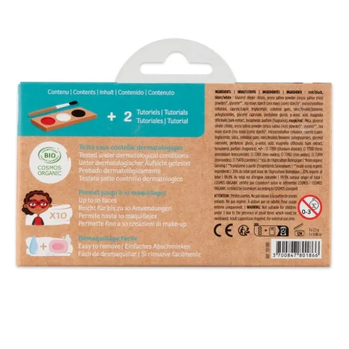Ansiktsmaling m. 3 farger - Pirat og marihøne