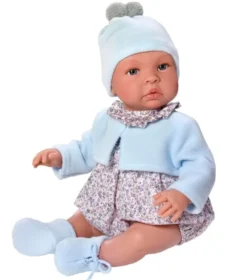 Así dukke 46 cm. Leo - Med buksedrakt og cardigan