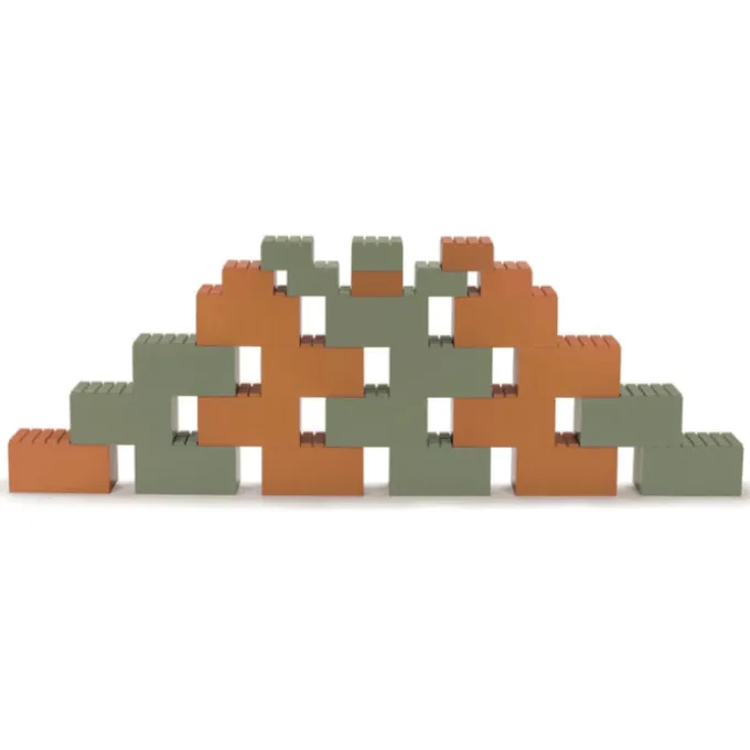 Byggeklosser, store - Orange/grønn, 26 stk