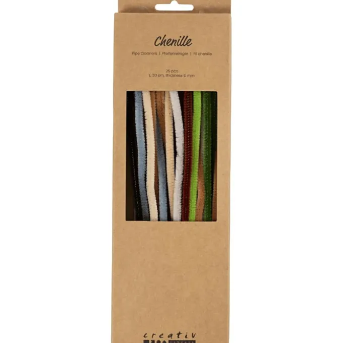 Chenille Ø6 mm. - Natur, 25 stk