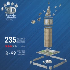 3D LED-puslespill med 216 brikker - Big Ben