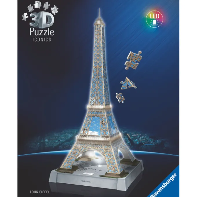 3D LED-puslespill med 216 brikker - Eiffeltårnet
