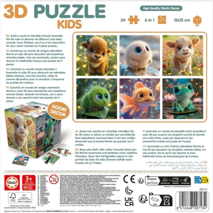 3D-puslespillkube - Dyreunger