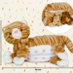 Familiebamse - Kattemor med kattunger, Rødstripete