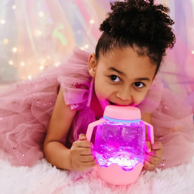 Fascinasjonskrukke med lys - Rosa