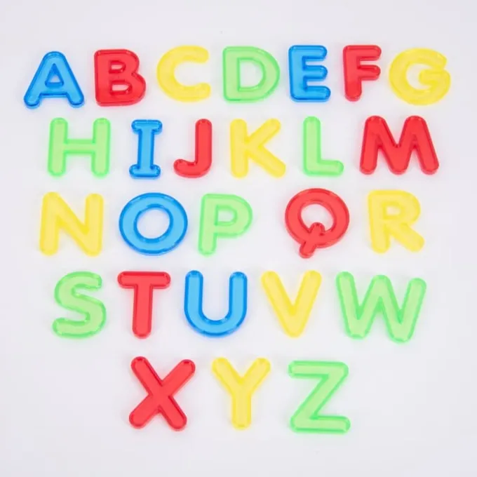 Gjennomsiktige store bokstaver A-Z, 26 stk