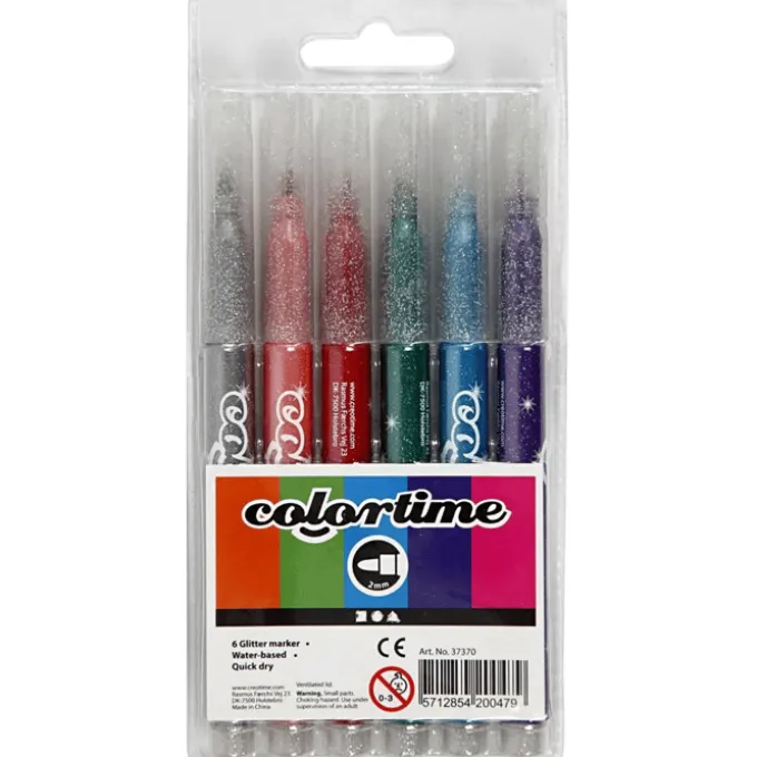 Glittertusjer 6 stk.