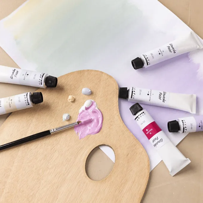 Gouache-maling 20 ml. - Pastell, 6 stk.