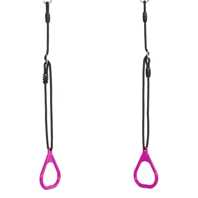 Gymringer i plast - Rosa (svart tau)