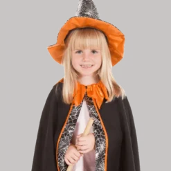 Heksekappe- og hatt, str. 3-7 år