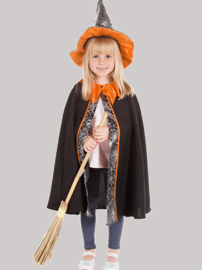 Heksekappe- og hatt, str. 3-7 år