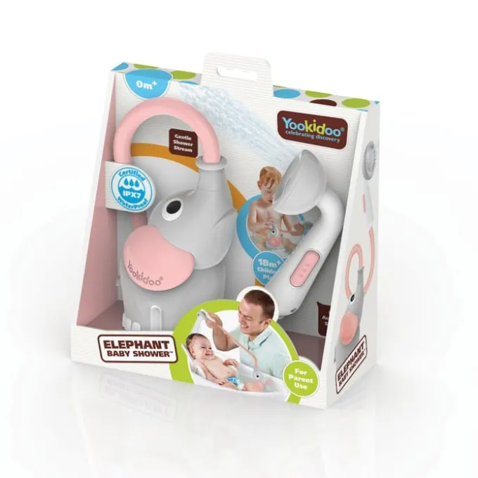 Hånddusj, batteridrevet - Elefant, rosa