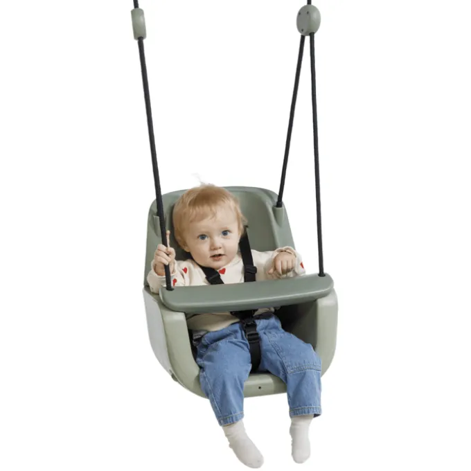 3-i-1 babyhuske - Salviegrøn (svart tau)