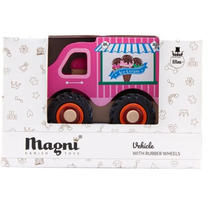 Isbil med gummihjul - H: 9 cm