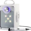 Karaokemaskin med bluetooth og lys - Hvit