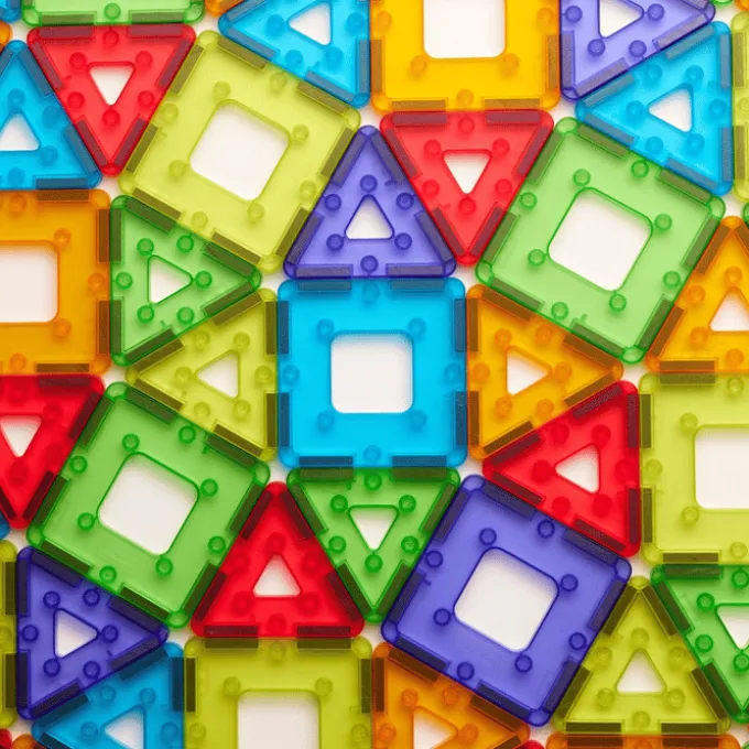 KinderMag Polydron | Gjennomsiktig | 48 stk.