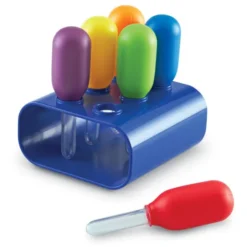 Kjempe pipetter med stativ, 6 stk.