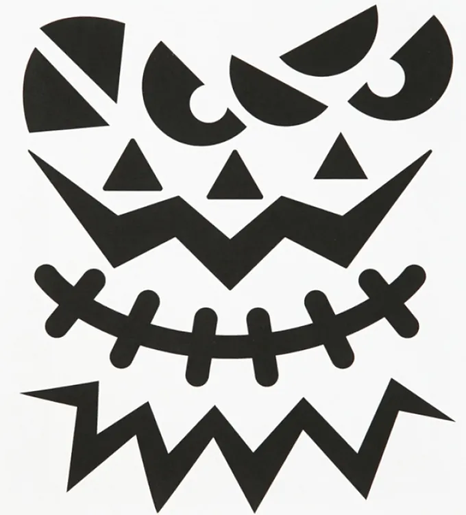 Klistremerker - Halloween, ansikter, 1 ark