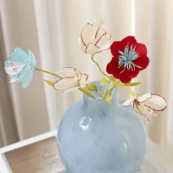 Kreppapir mini - Blomster med fargemagi, 5 stk.