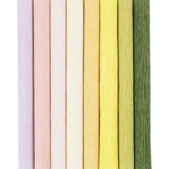 Krepp-papir m. strek - Pastell, 8 ark