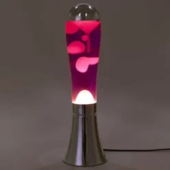 Lavalampe - Sølv/rosa