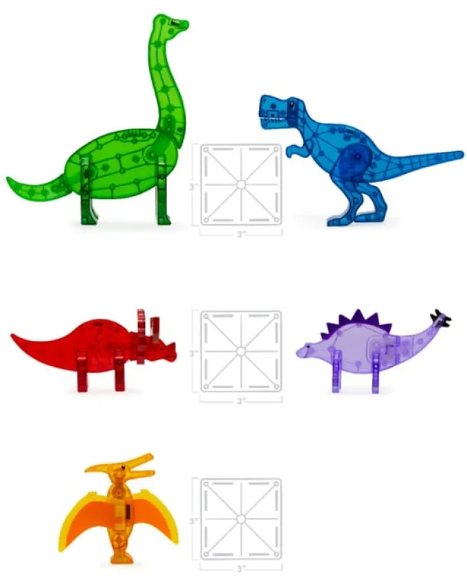 Magna-Tiles | Dinosaurer, 5 stk