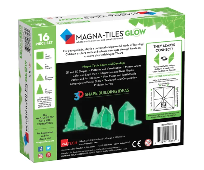 Magna-Tiles | Glow in the dark 16 stk.