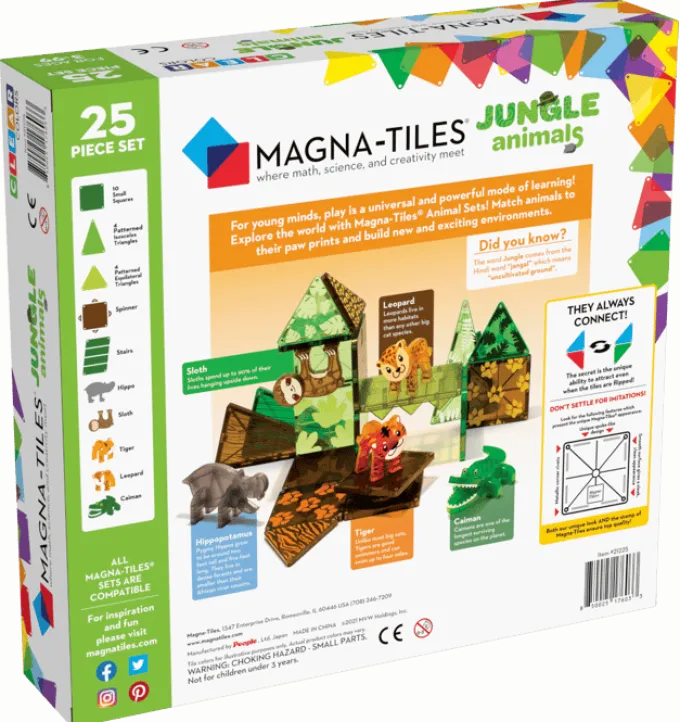 Magna-Tiles | Jungeldyr, 25 stk