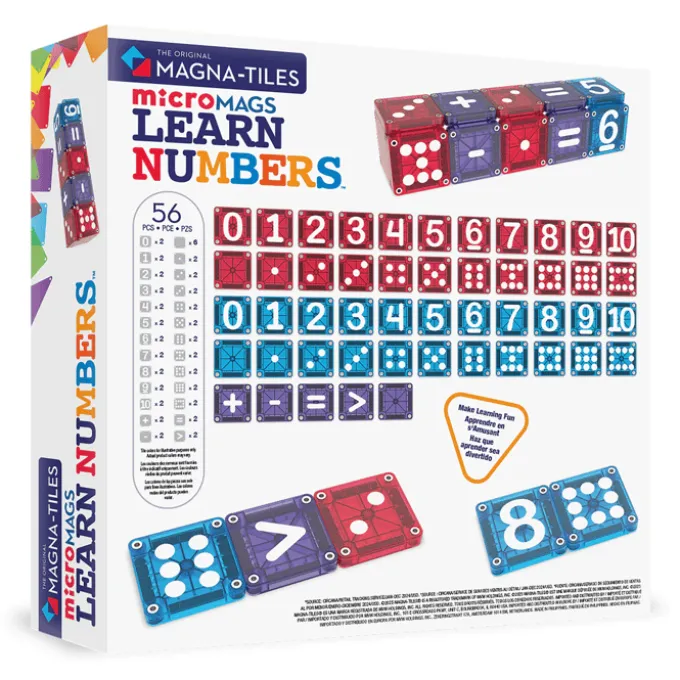 Magna-Tiles | microMAGS Learn Numbers, 56 stk.