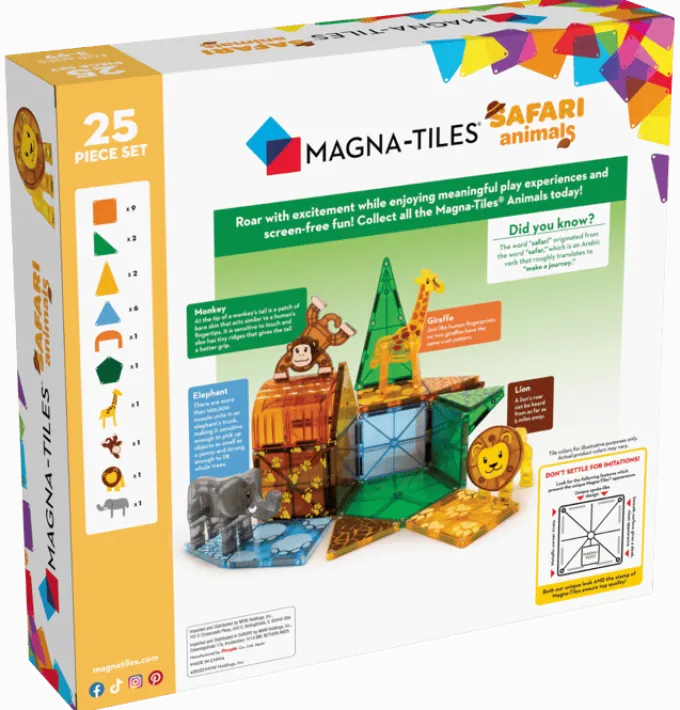 Magna-Tiles | Safaridyr, 25 stk