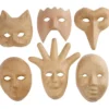 Masker i pappmasjé, 6 stk