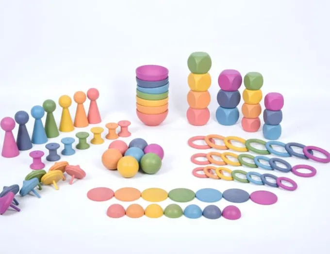 Montessori regnbue sett, 84 deler