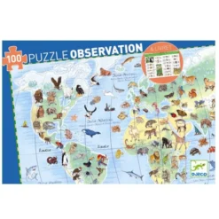 Observasjonspuslespill m. 100 brikker - Verdens dy