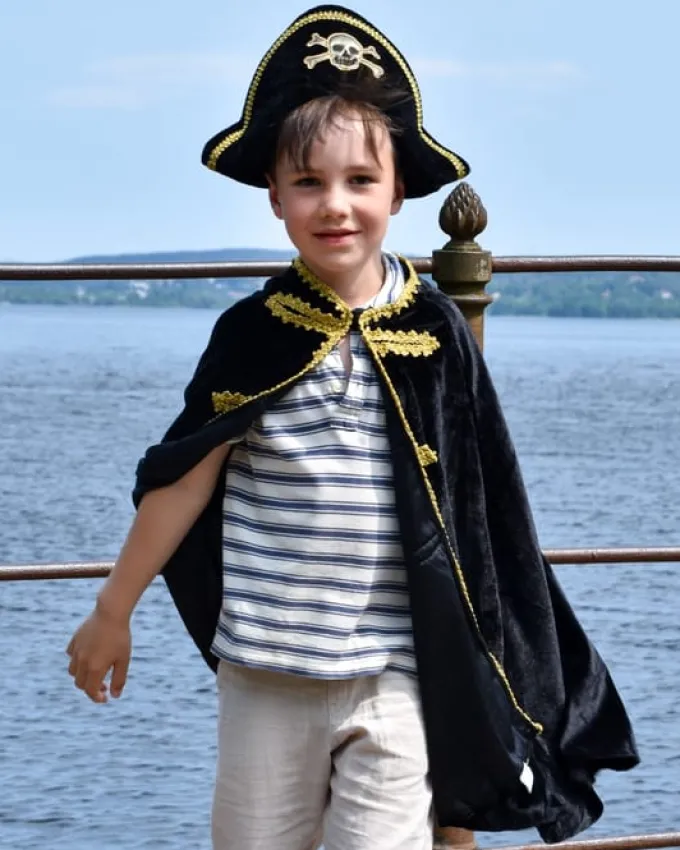 Pirat (kappe + hatt), str. 3-8 år
