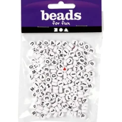 Plastperler - Bokstaver, 25 gr.