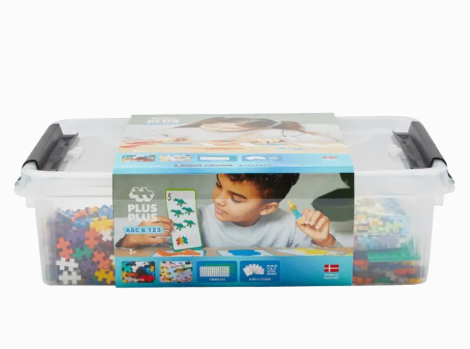 Plus-Plus ABC + 123 Miks inkl. kasse, 2.000 stk