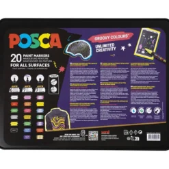 Posca-tusjer i etui – Groovy colours, 20 stk.