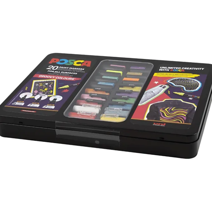 Posca-tusjer i etui – Groovy colours, 20 stk.
