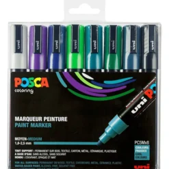 Posca-tusjer PC-5M – Kalde farger, 8 stk.