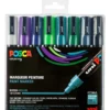Posca-tusjer PC-5M – Kalde farger, 8 stk.
