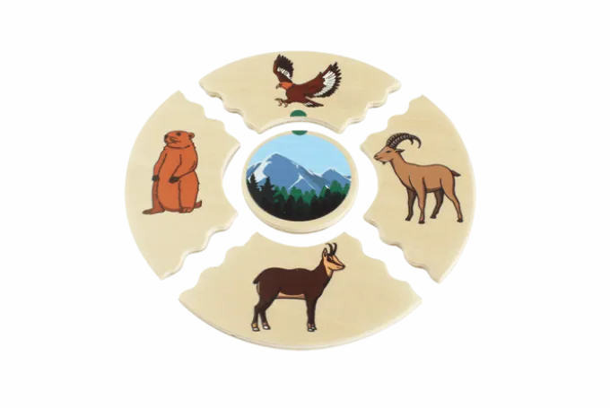 Puslespill i eske - Dyrehabitater, 5 stk.