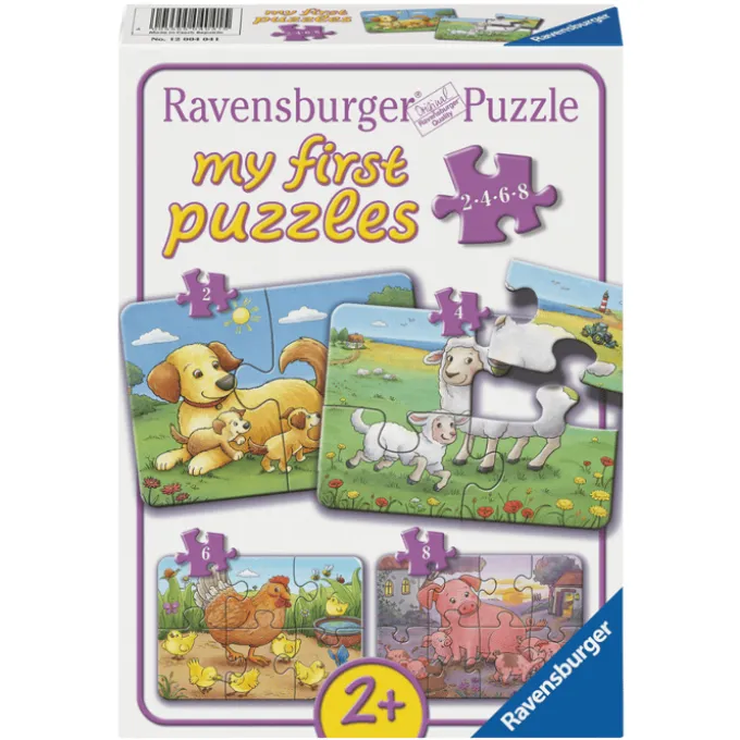 Puslespill med 2-8-brikker - Familier på gården
