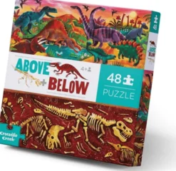 Puslespill m. 48 stk. - Over/Under - Dino World