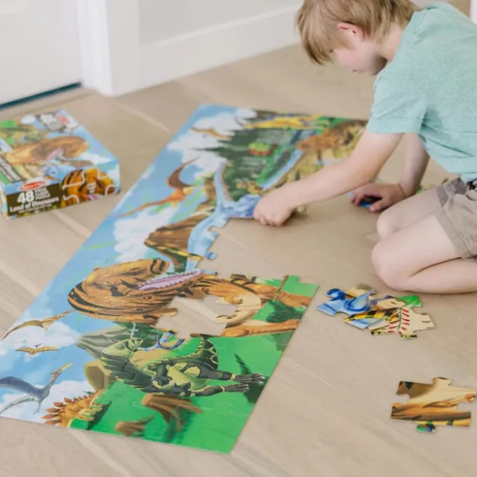 Puslespill til gulvet - 48 brikker Dinosaurer