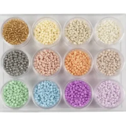 Rocaiperler Ø3 mm - Pastell, 12 x 17 gr.