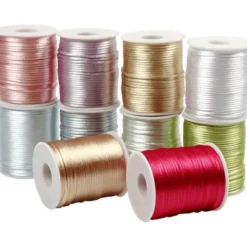 Satengsnor Ø2 mm, 50 m - Pastellfarger, 10 stk
