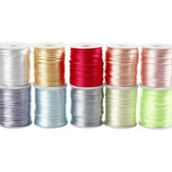 Satengsnor Ø2 mm, 50 m - Pastellfarger, 10 stk