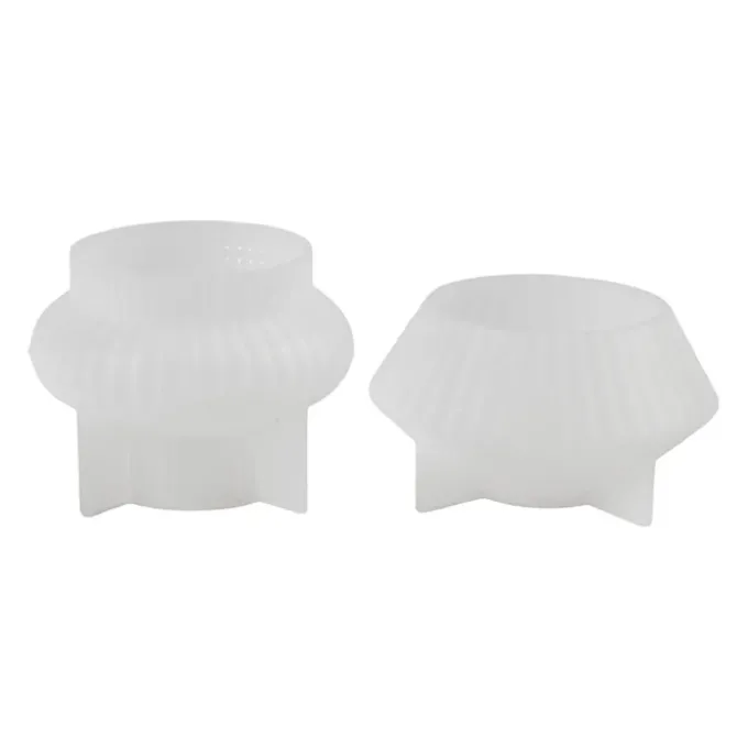 Silikonform - Rillede lysstaker, 2 stk.