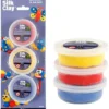 Silk Clay 3 x 14 gr. - Blå, rød & gul