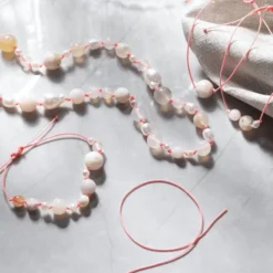 Smykkesett - Halskjede & armbånd, naturlige agater